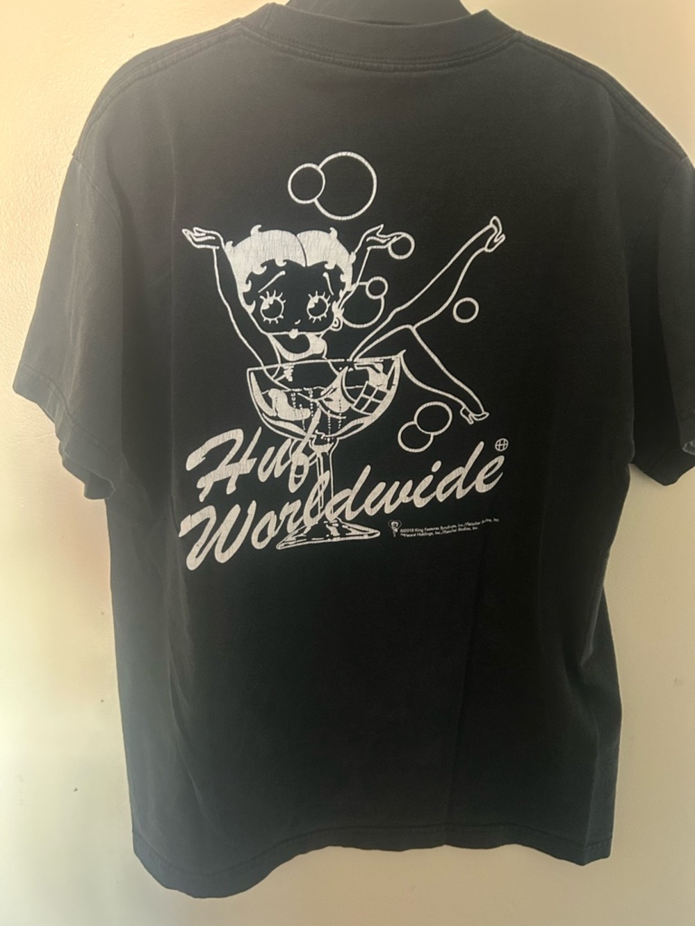 Huf Black Tee with White Betty Boop Graphic